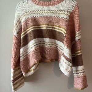 Sincerely Jules Blush and Cream Knit Sweater